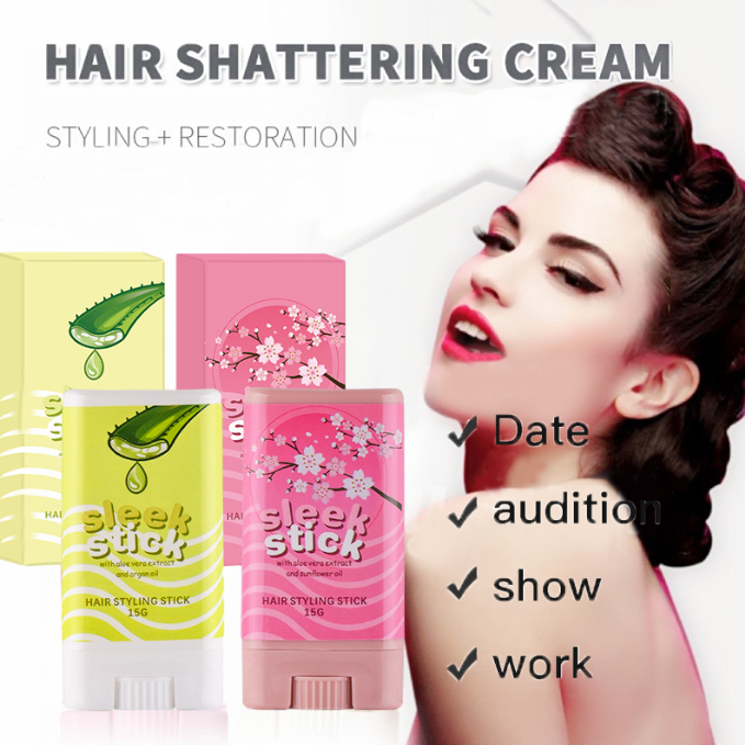 Sleek Stick Hair Styling Wax w/ Aloe Vera Extract, Argan Oil