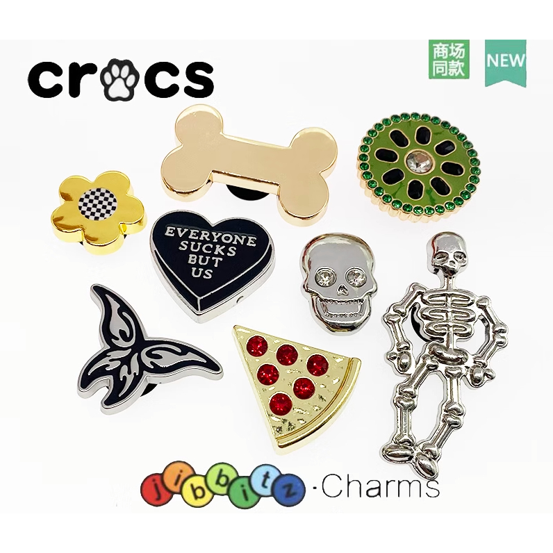 New Crocs Jibbitz Charm/Slippers/Skeleton Metal Jibbitz Holiday Pattern