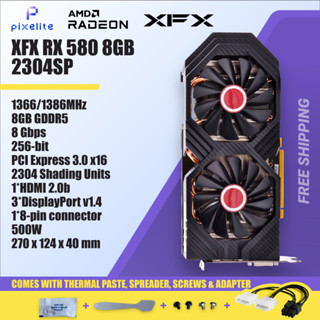 Used XFX RX 580 RX580 2304SP 2304 SP 8G 8GB D5 DUAL FAN AMD Graphic ...