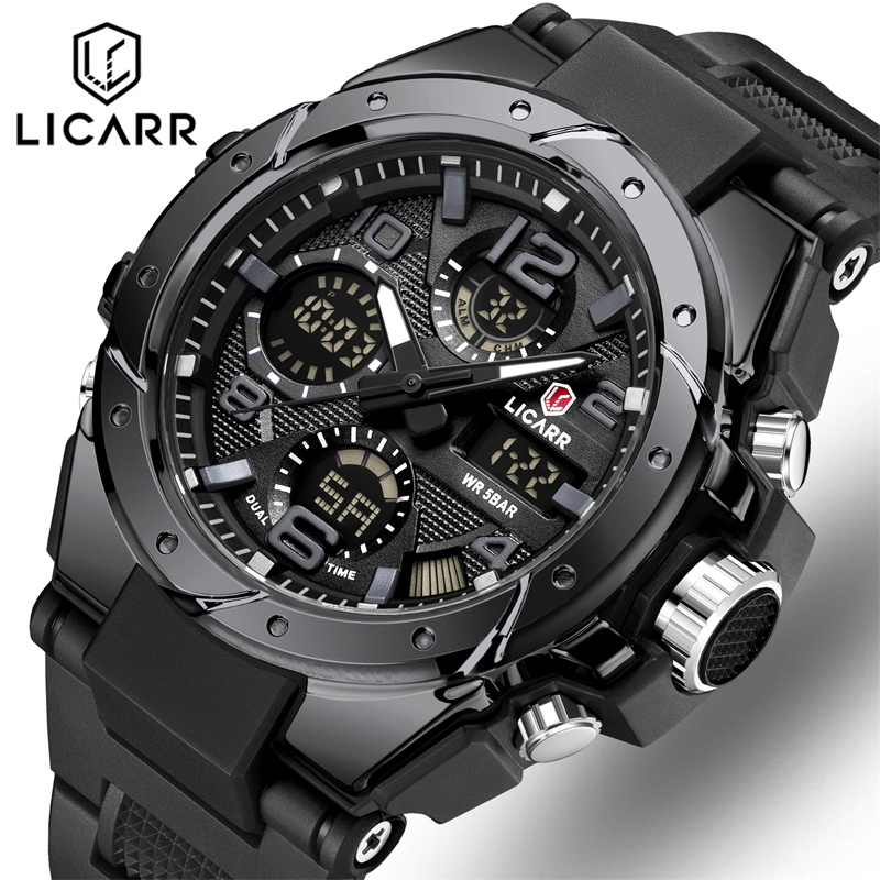 LICARR Brand Original Men's Watch Digital Sports Waterproof Fashion Men ...