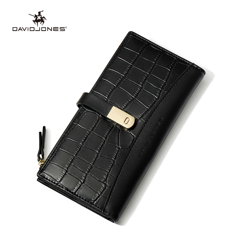 David Jones Paris Long Crocodile Wallet 2 Fold Phone Card Holder