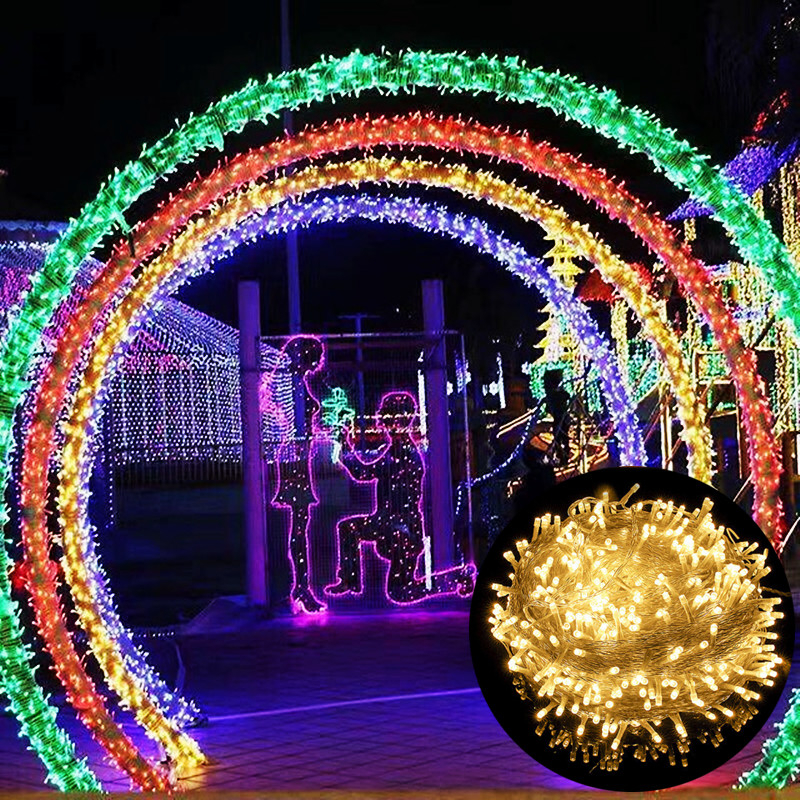 HOMEMORY Christmas Lights 100 LED 10M Outdoor Waterproof Plug String Lights Indoor Outdoor Party