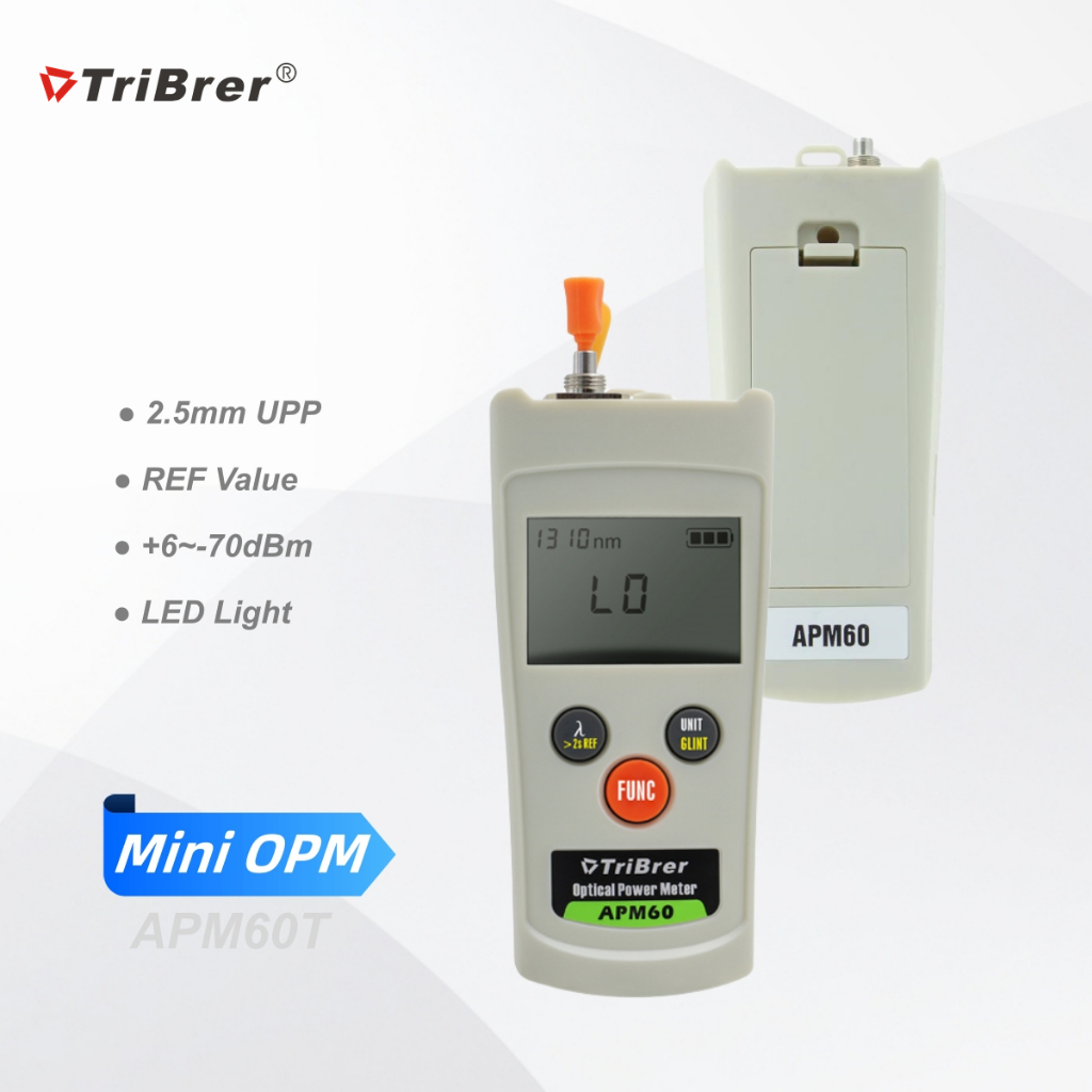 TriBrer Mini OPM Optical Power Meter Adapt to FC/SC/ST Connector With