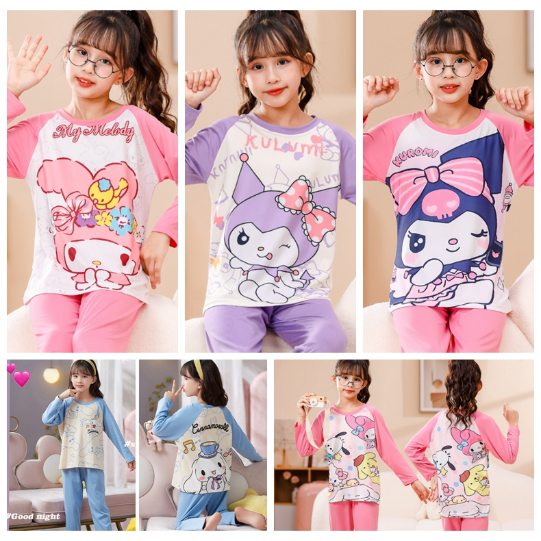 Sanrio Kuromi Melody Cinnamoroll Pyjamas Kids Girl Pajamas O-Neck ...