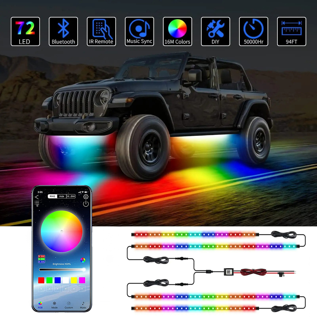 Led Strip Car Neon Light Car Decoration Light with APP Control 12V