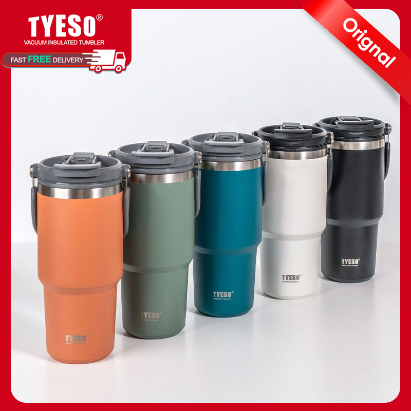 Original Tyeso Vacuum Insulated Tumbler With Straw Tumblers Hot And