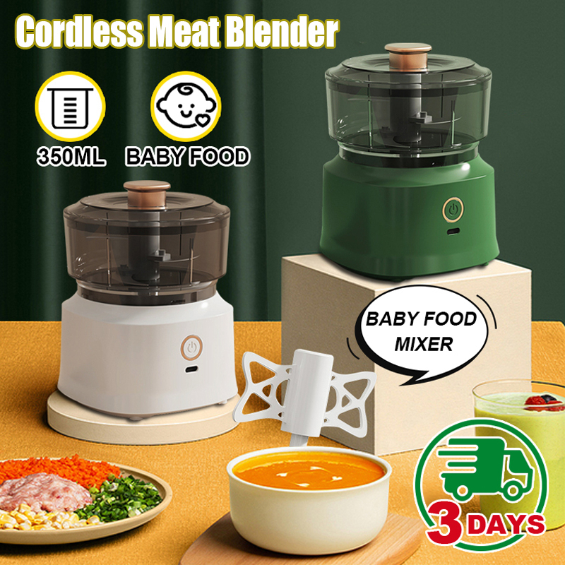 350ML Portable Food Processor Electric Cordless Tumbler Blender for Baby Food Mini Garlic