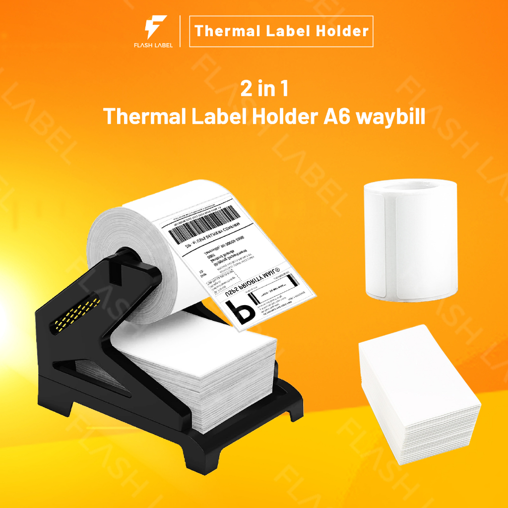 Flashlabel Thermal Barcode Paper Holder, 2 in 1 Fan-Fold Roll External ...
