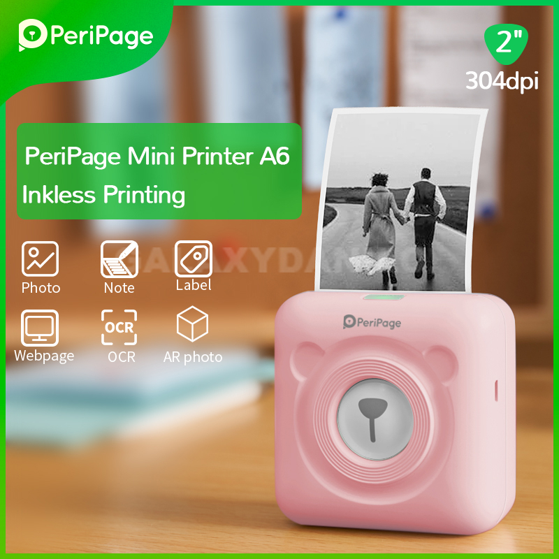 PeriPage Mini Printer 304DPI High Definition A6s No Need Ink Thermal ...