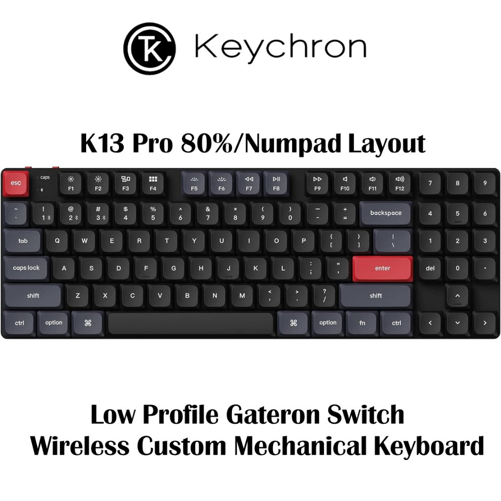 Keychron K13 Pro Ultra-Slim Wireless QMK/VIA Custom Mechanical Keyboard ...