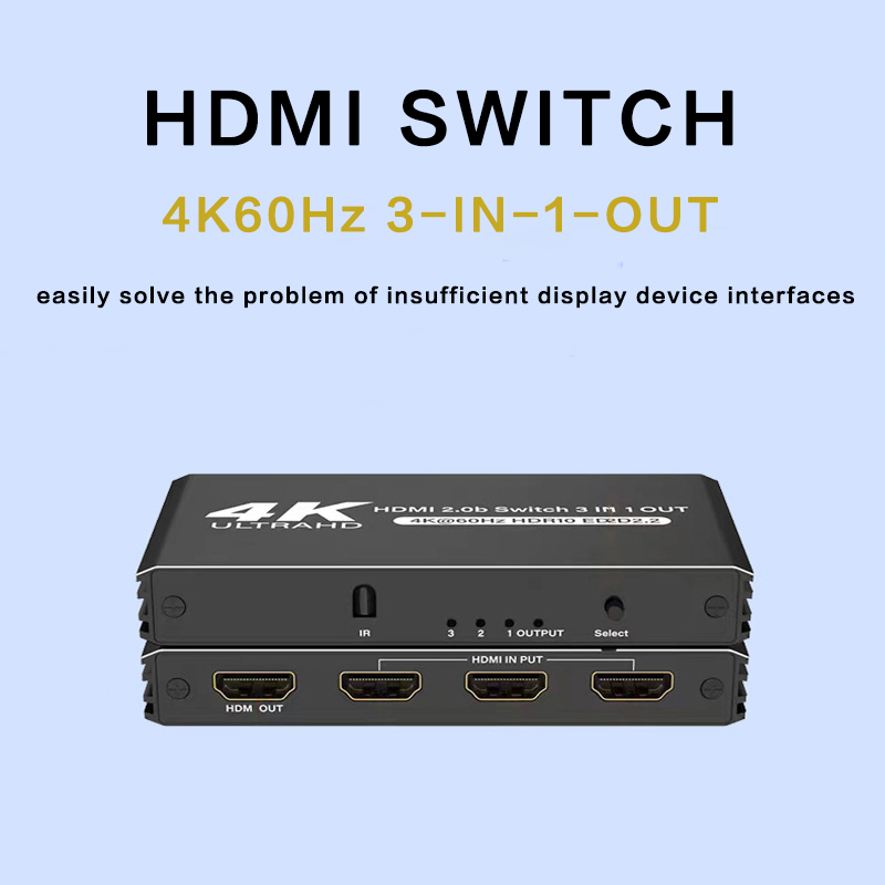 HDMI SWITCHER | 4K60Hz 3x1 HDMI Converter 3 Ports HDMI Signal Remote ...