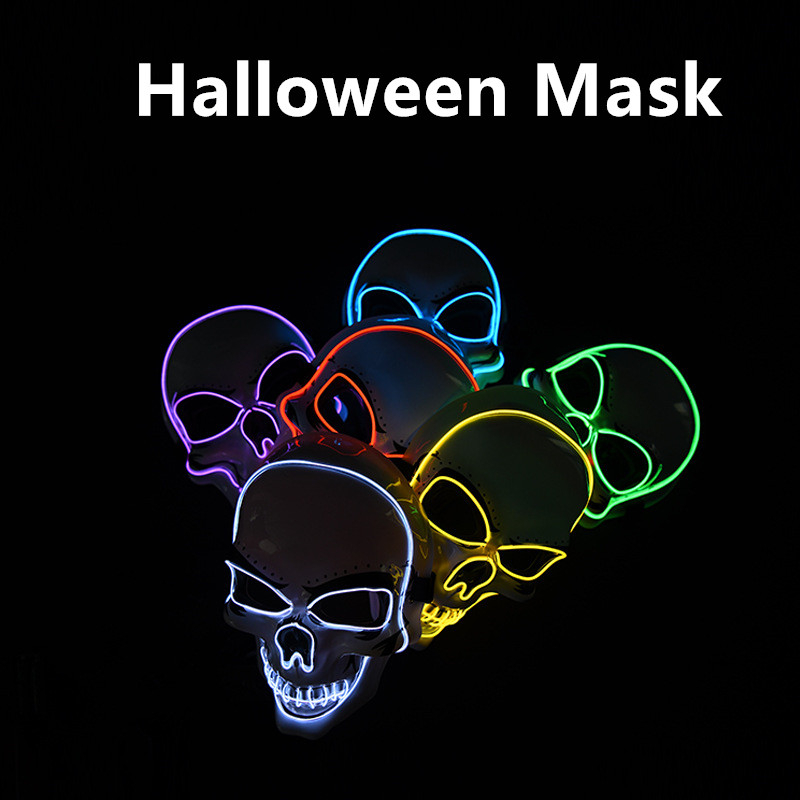 LED Halloween Mask For Party Cosplay Movie Prop Skeleton PVC Shopee Philippines