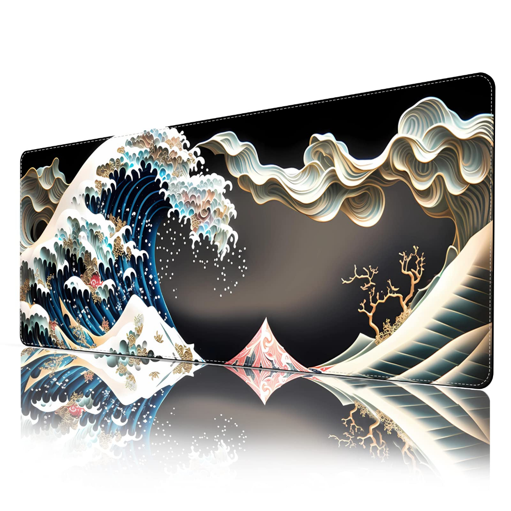 ProbTis 80x30cm Japanese Mouse Pad Kanagawa Great Wave Mouse Pad XL ...