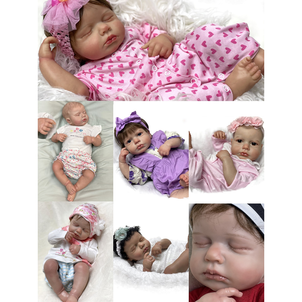 19 Inch Realistic Bebe Reborn Sleeping Loulou Painted Handmad Lifelike ...
