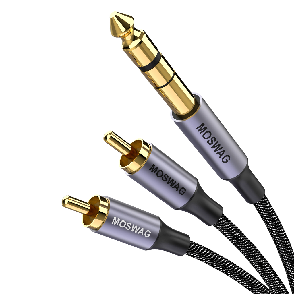 1/4 to RCA Cable, Quarter inch TRS to RCA Audio Cable 6.35mm Stereo ...