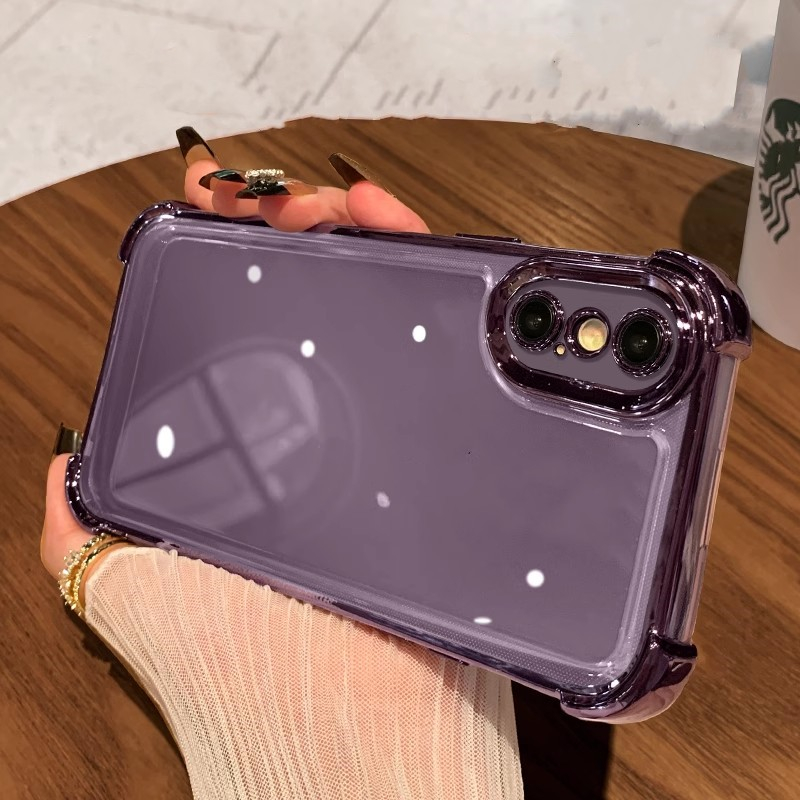 Luxury electroplated clear case for iPhone xs max xr x xs aesthetic  shockproof all-inclusive camera protective cover transparent silicone hard  phone