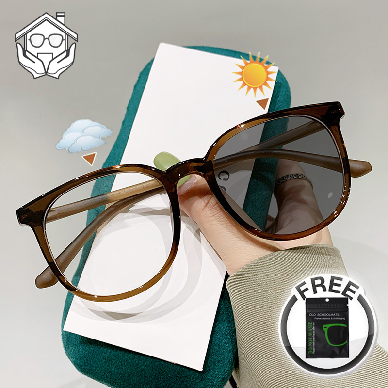 Photochromic Anti Radiation Eyeglass For Woman Men Replaceable Lens Eyeglasses Frames Retro