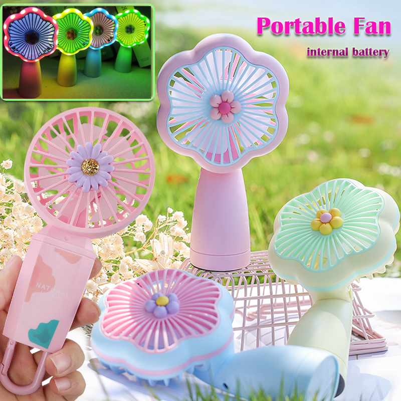 usb mini fan with light portable Handheld mini electric fortable fan