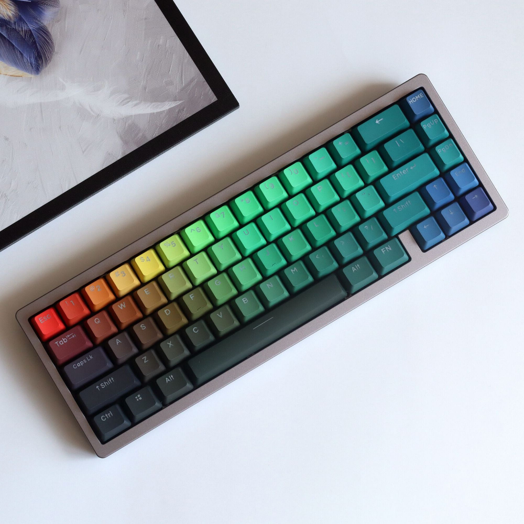 Keyboard Keycap Prismatic Light PBT Side Engraving Light Transmitting ...