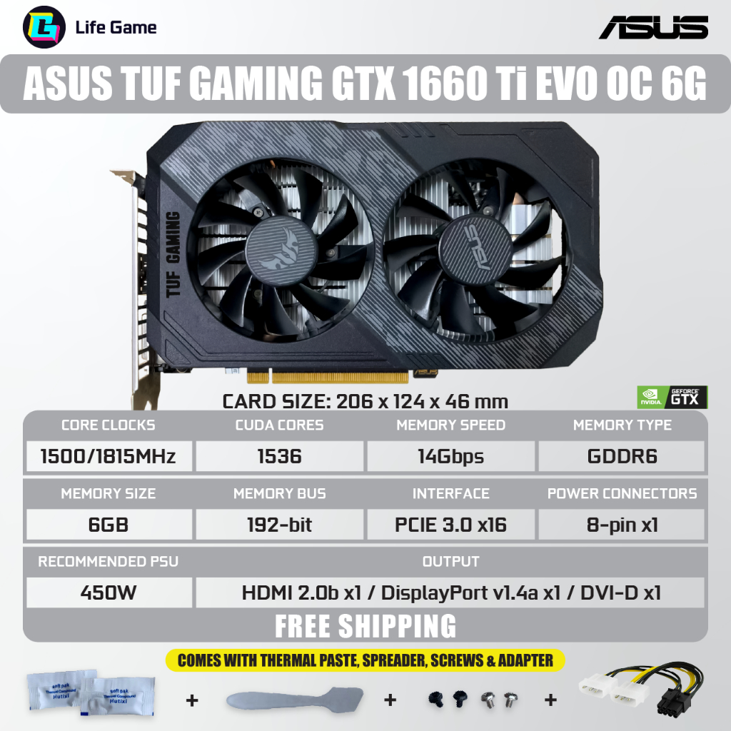 Asus Nvidia Geforce Gtx 1660 4gb ASUS NVIDIA GeForce GTX 1660 6GB