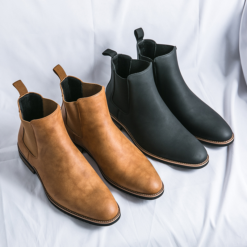 Fashion Men Chelsea Boots Shoes Riding Comfortable Leather High Quality ...