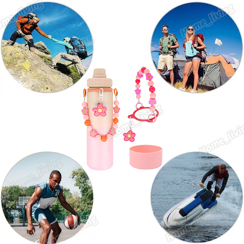 Product image LinBai Flask 22oz 32oz Pearl Handle Rope Tumbler Accessories Water Bottle Rope Paracord Holder 9