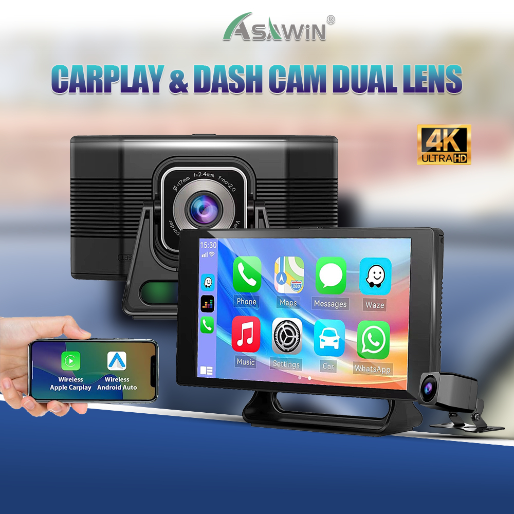 Asawin CP5 Dash Cam Wireless Carplay Android Auto 5 Inch HD IPS Touch