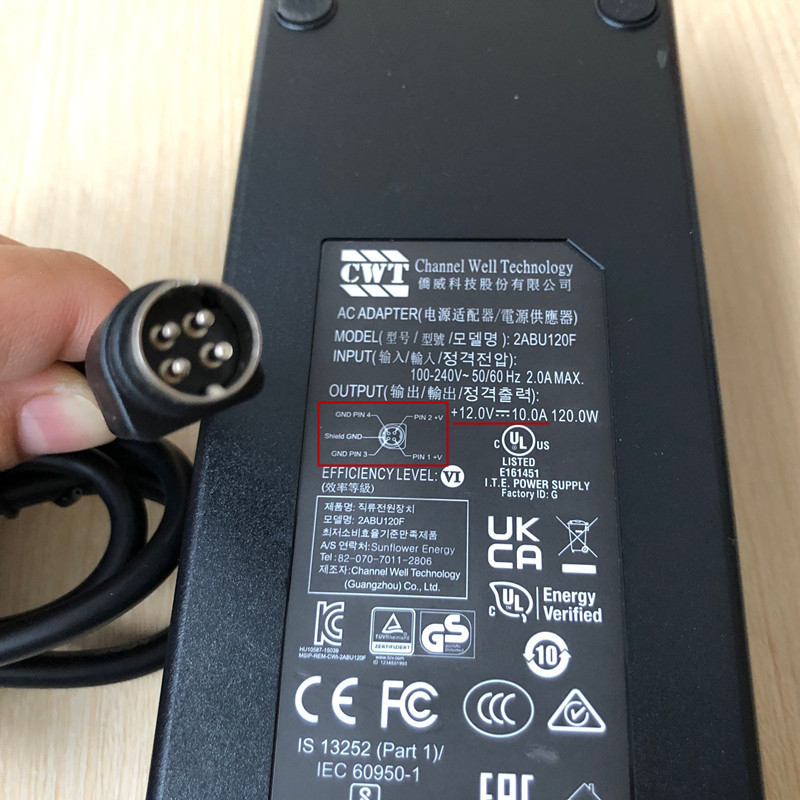 Genuine CWT 12V 10A 8.33A 120W 4PIN AC Adapter Charger for PGB EA11011D ...
