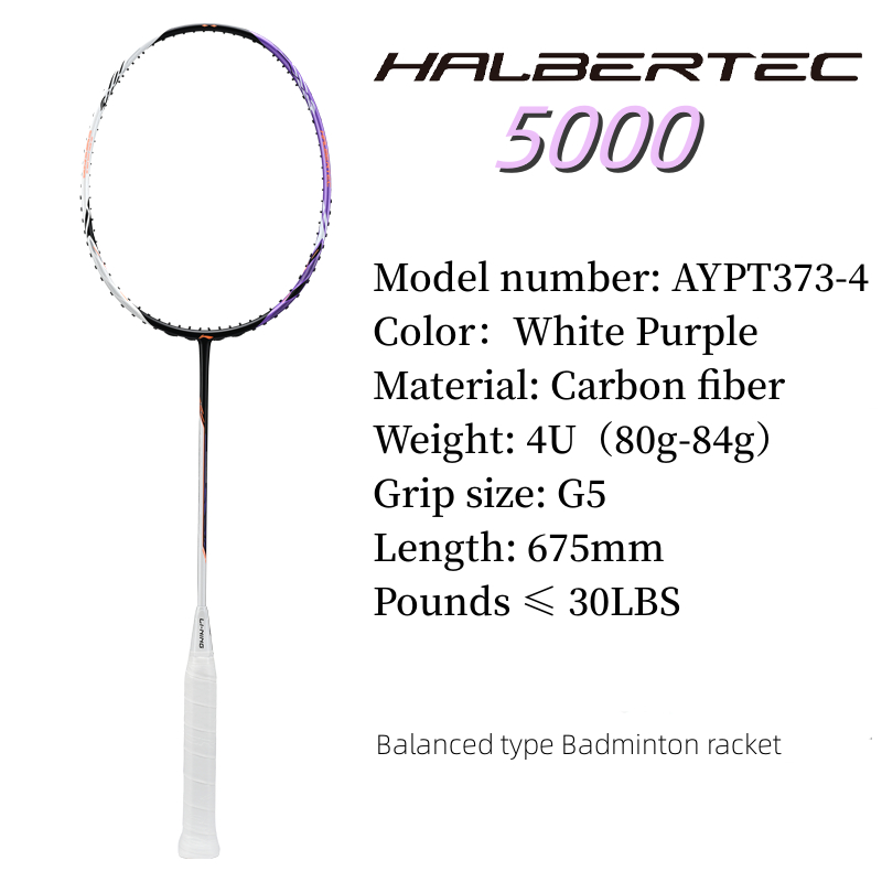 Li Ning HALBERTEC 5000 (3U/4U) White Purple All Carbon Fiber High ...
