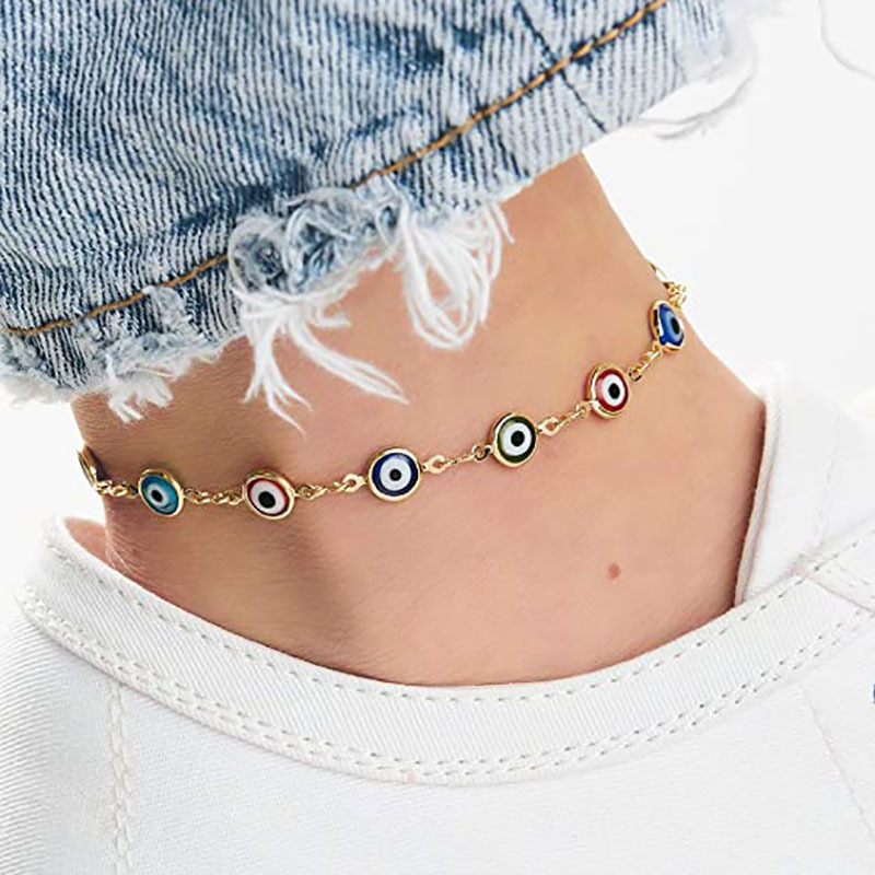 Evil Eye Anklet/ 18k Gold Filled Evil Eye Anklets/ Evil Eye Ankle / 925 ...