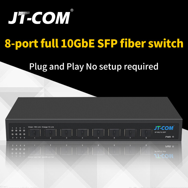JT-COM 8 10-gigabit SFP+ ports Ethernet Switch 1G/10G SFP+ 8Port Fiber ...