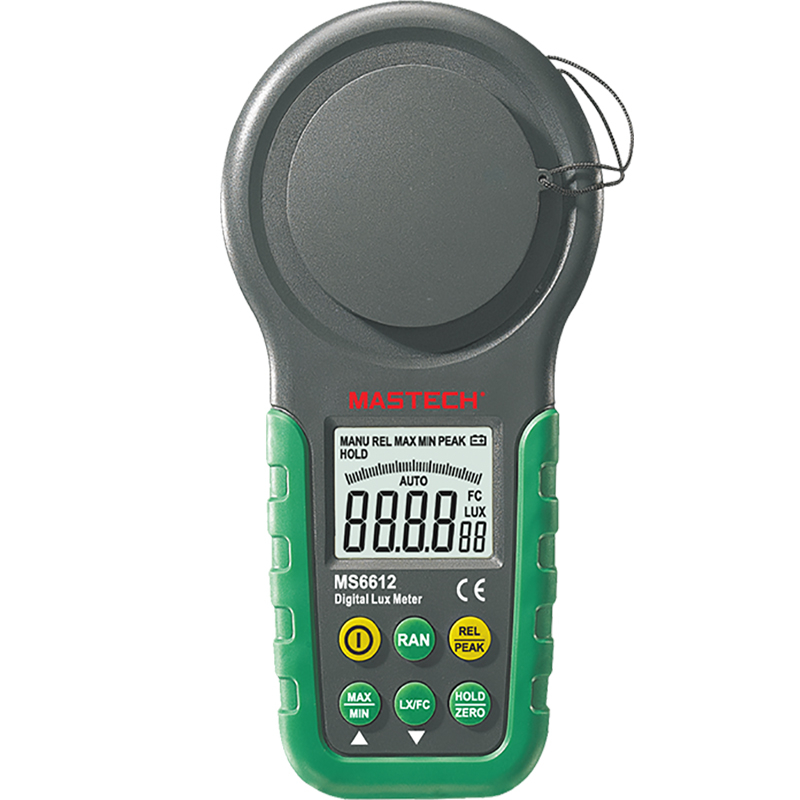 MASTECH MS6612 Digital Luxmeter 200,000 Multifunction Illuminometer Lux ...