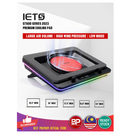 IETS GT600 Gaming Laptop Cooler Pads | Powerful Turbo-Fan RGB Laptop ...