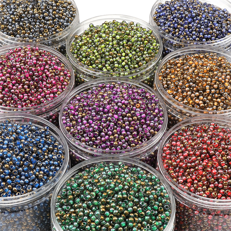 4mm Super High-Quality Glass Rice Beads Gradient Gold Color For DIY ...