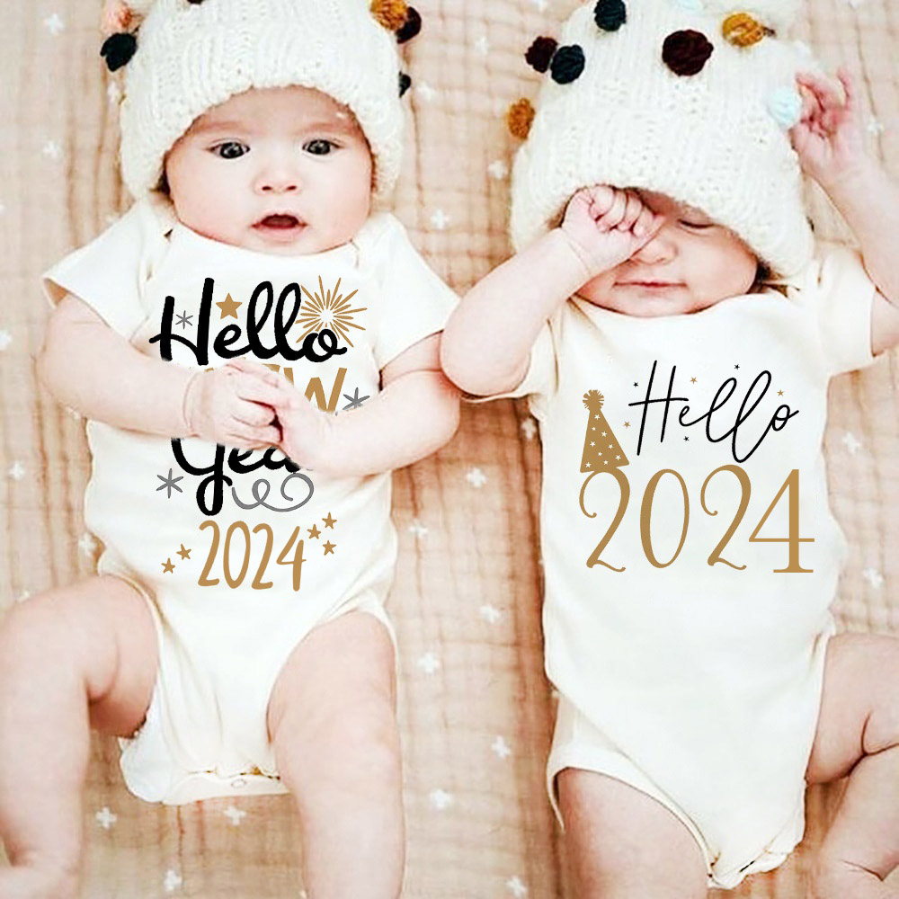 Hello 2024 New Year Newborn Baby Bodysuits Jumpsuits Boys Girls Born   Cn 11134207 7r98o Llvu5308suua68