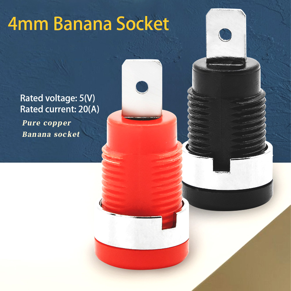 2Pcs 4MM Binding Post Terminal Banana Socket Plugin Panel Mount Test