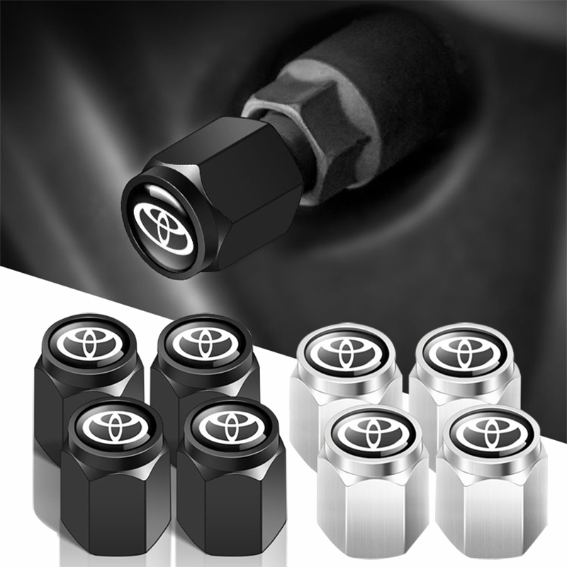 For Toyota Valve Metal Tyres Tire Valve Caps Antitheft Air Cap Cover