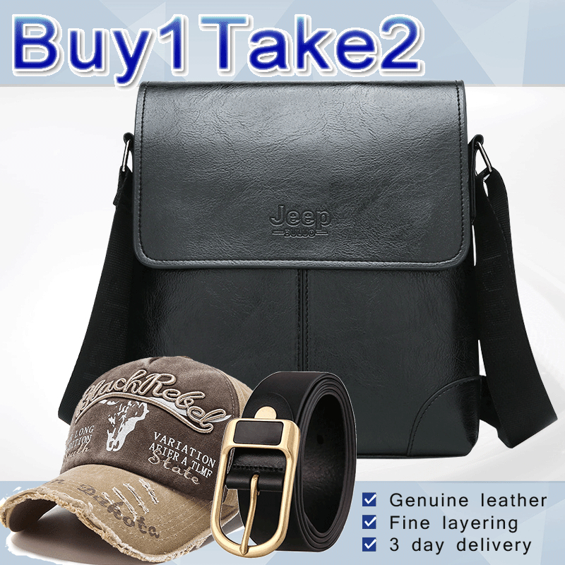 Jeep briefcase large capacity messenger bag leather shoulder bag Tote