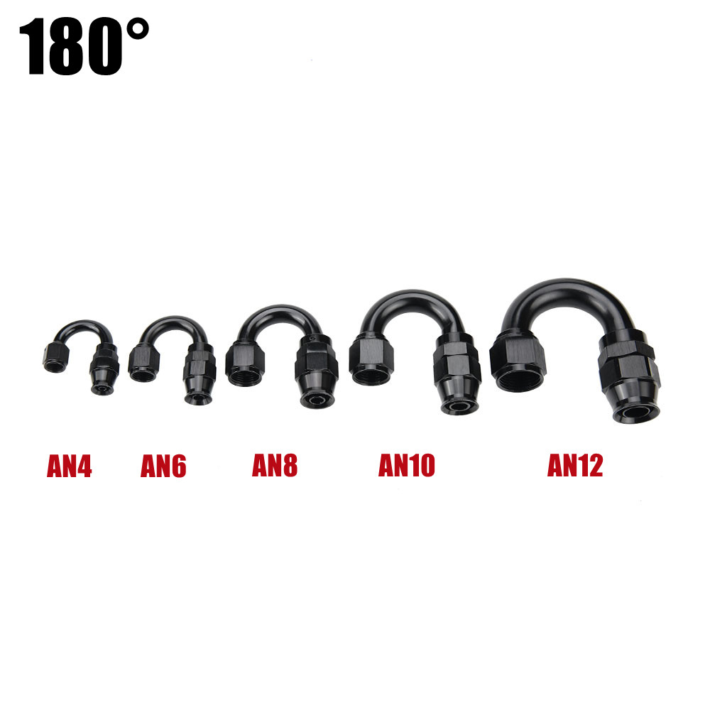 Universal AN4 AN6 AN8 AN10 AN12 0 45 90 180 Degree Push Lock Hose Fitting End Adapters I.865010681
