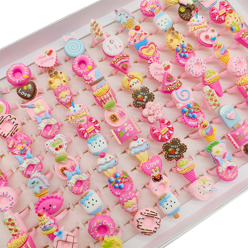 50pcs/Lot Wholesale New Cute Kids Finger Rings Party Pink Candy Ice ...