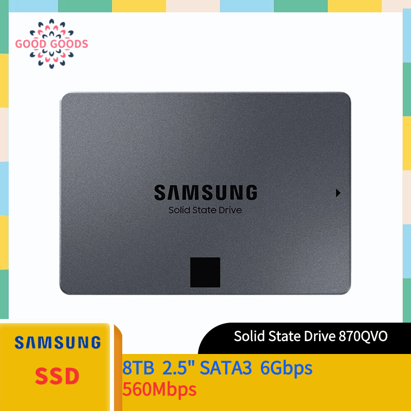 Samsung Solid State Drive 870QVO 8TB SATA 2.5 "SSD Suitable for Laptop