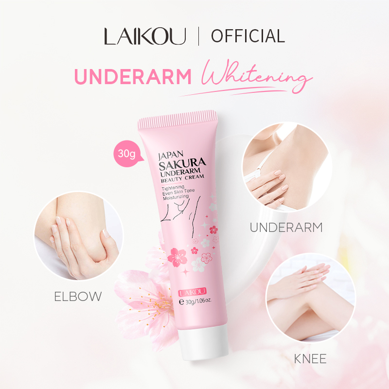 LAIKOU Japan Sakura Underarm Whitening Cream Whitening Repairing Moisturizing 30g Shopee