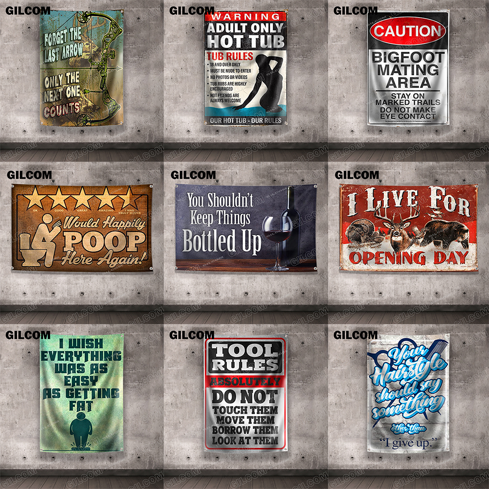 Mandatory Signs Warning Message Rulers Poster Flag Caution Bigfoot ...