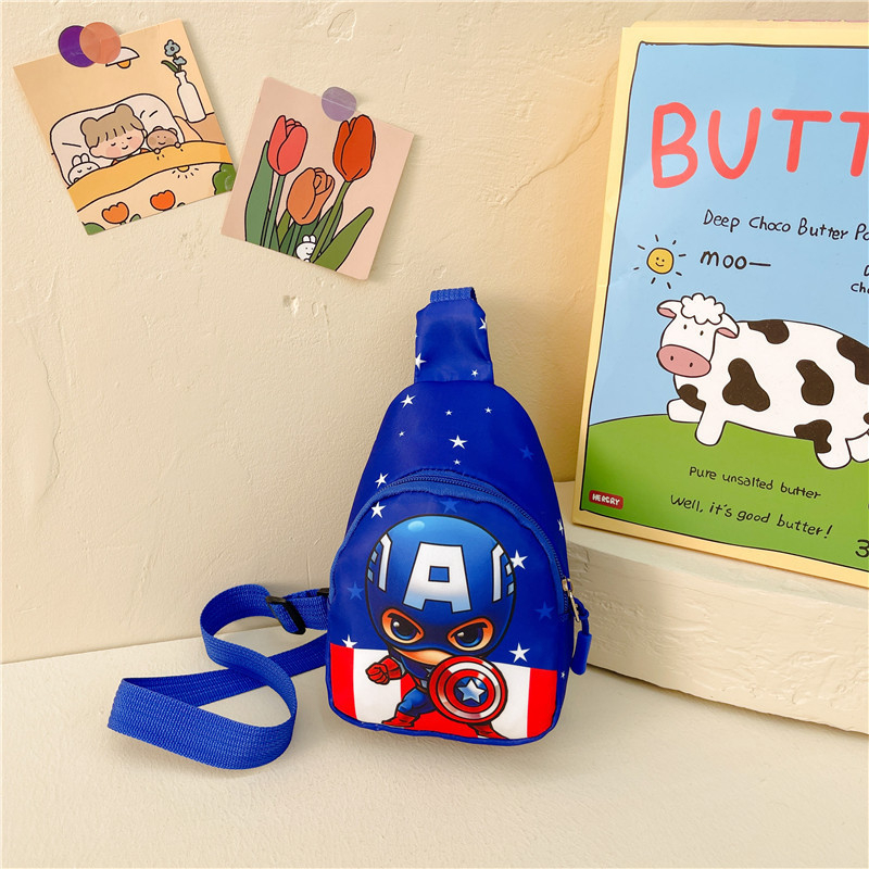 Cartoon Children's Bag Boy Fashion out Trendy Trendy Chest Bag Spider-Man  Large Capacity Shoulder Bag Canvas Bag