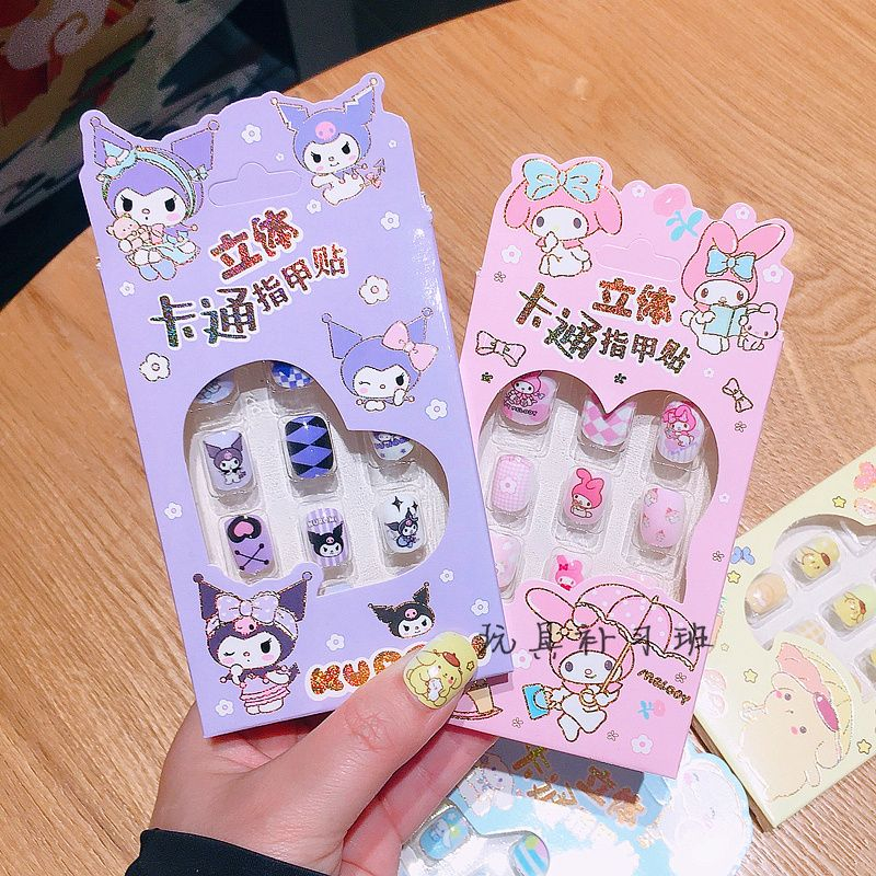 Sanrio my melody false nail hello kitty cartoon dolls handmade three