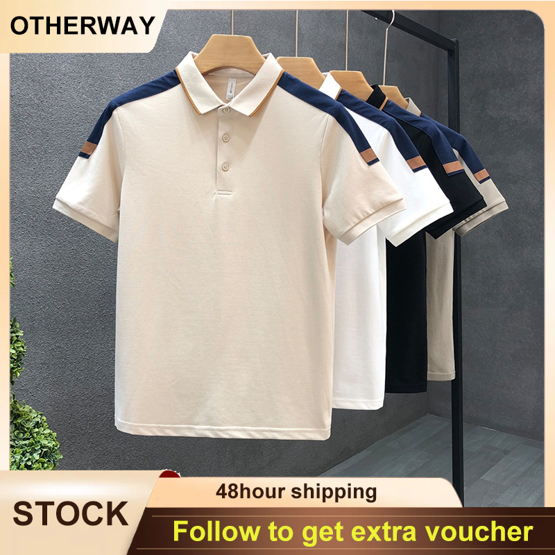 OTHERWAY Men's Polo Shirt Plus Size Plain Short Sleeve Polo T Shirt ...