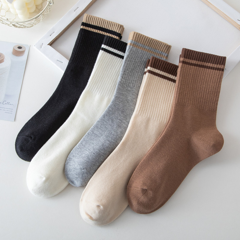 Women’s Cotton Mid-calf Socks For Autumn And Winter - Ins Style Long ...