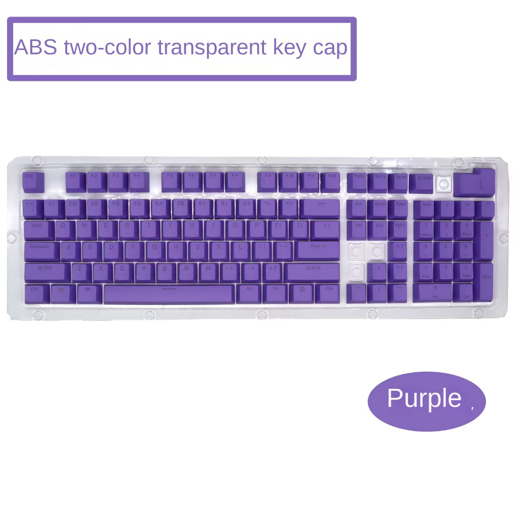 104 key ABS dual color injection molding closed character light ...