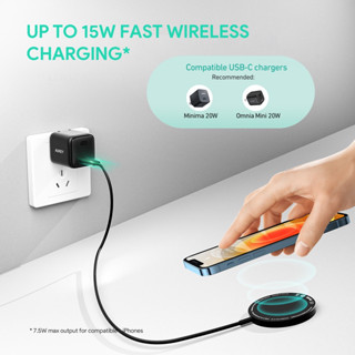 Aukey LC-A1S 15W Magsafe Wireless Charger Mini Qi Fast Charging USB C ...