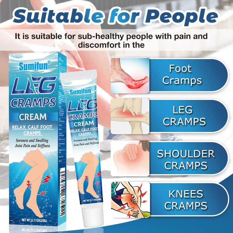 Sumifun Leg Cramps Relief Cream Calf Foot Muscle Spasms Pain Ointment